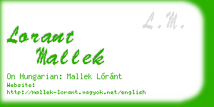 lorant mallek business card